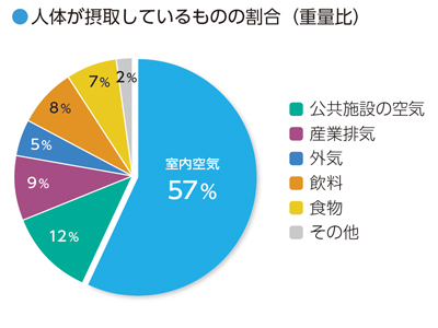 人体が摂取しているものの割合（重量比）