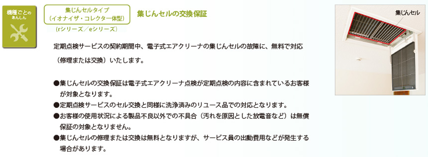 集じんセルの交換保証